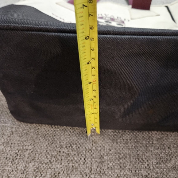 Harvard Vinyl Canvas Tote Two Tone Laege BLACK/BURGANDY/CREAM - Picture 11 of 12